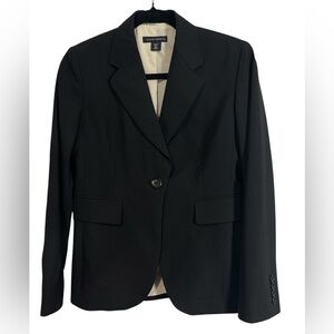 Banana Republic Black Structured Blazer with Notched Lapels sz 6P